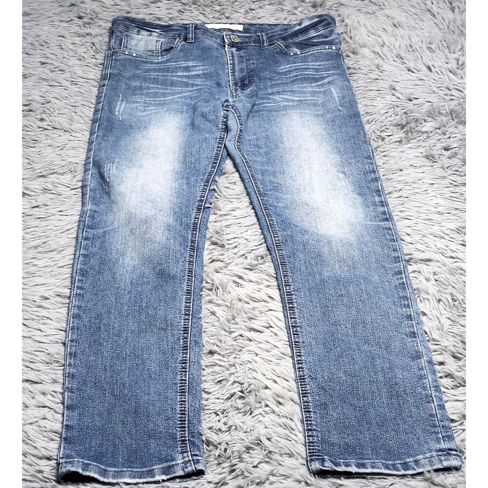 Refinery Republic Jeans‎ Mens 32x30 Blue Distressed Straight Leg Denim Pants